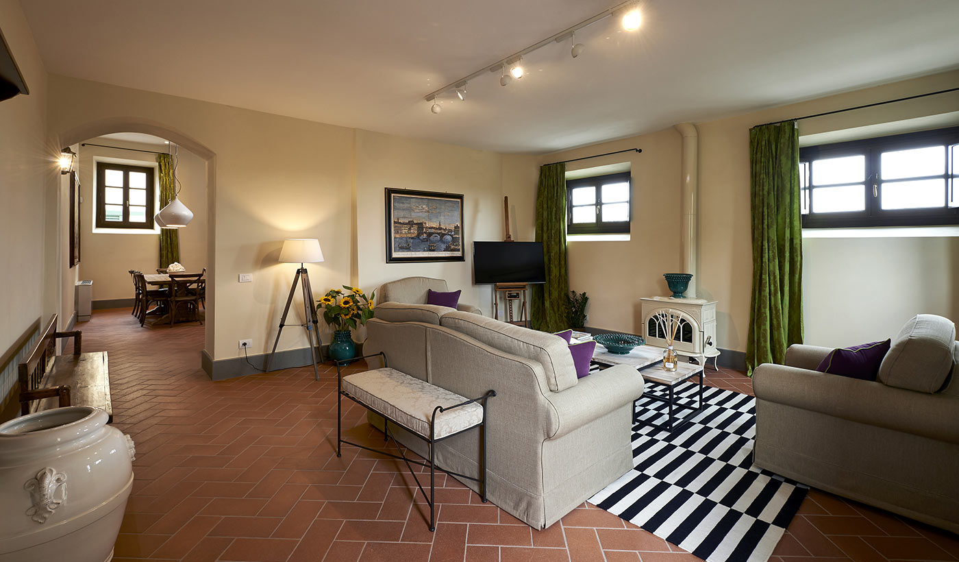 Living room with double sofa bed